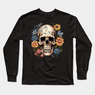 Skull with flowers Long Sleeve T-Shirt